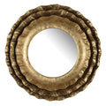16" Gold Round Iron Framed Accent Mirror