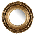 16" Gold Round Iron Framed Accent Mirror