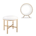 16" Metal Round Freestanding Framed Makeup Shaving Tabletop Mirror