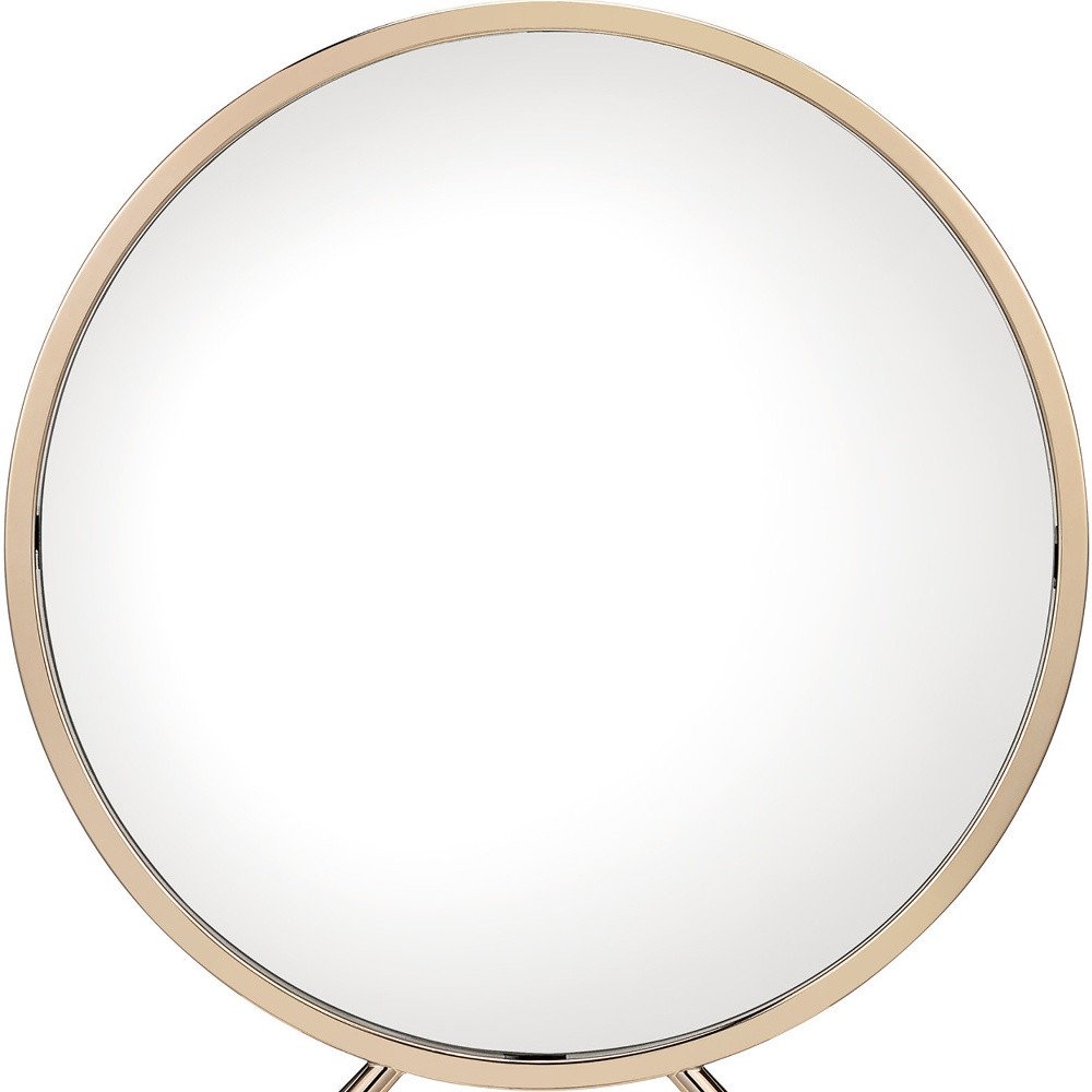 16" Metal Round Freestanding Framed Makeup Shaving Tabletop Mirror