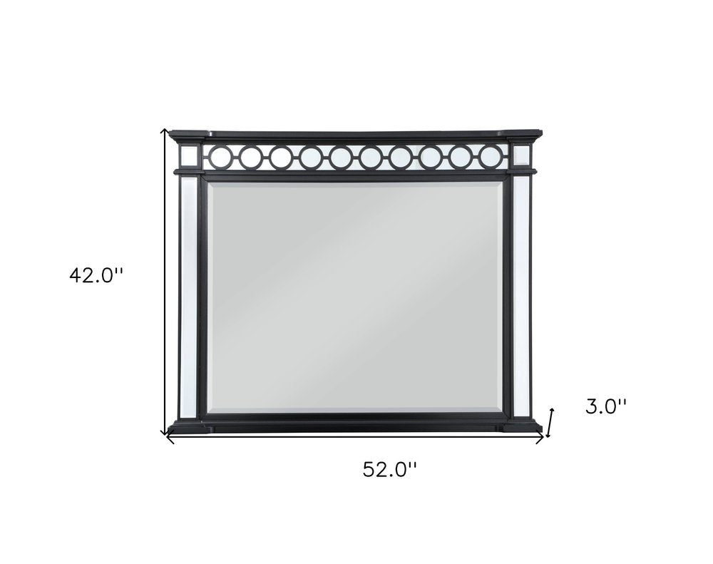 42" Gunmetal Wood Framed Mounted Dresser Mirror