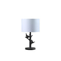 19" Rustic Dark Bronze Birds on a Tree Table Lamp With White Shade