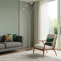 82" Nickel Five Light Led Arc Floor Lamp