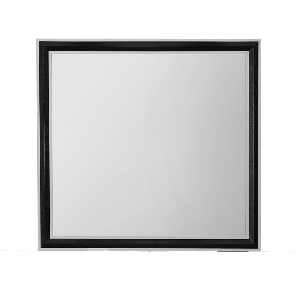 39" Black And Gray Wood Dresser Mount Framed Mirror