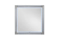 42" White Wood Square Lighted Dresser Mount Framed Mirror