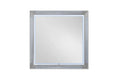 42" White Wood Square Lighted Dresser Mount Framed Mirror