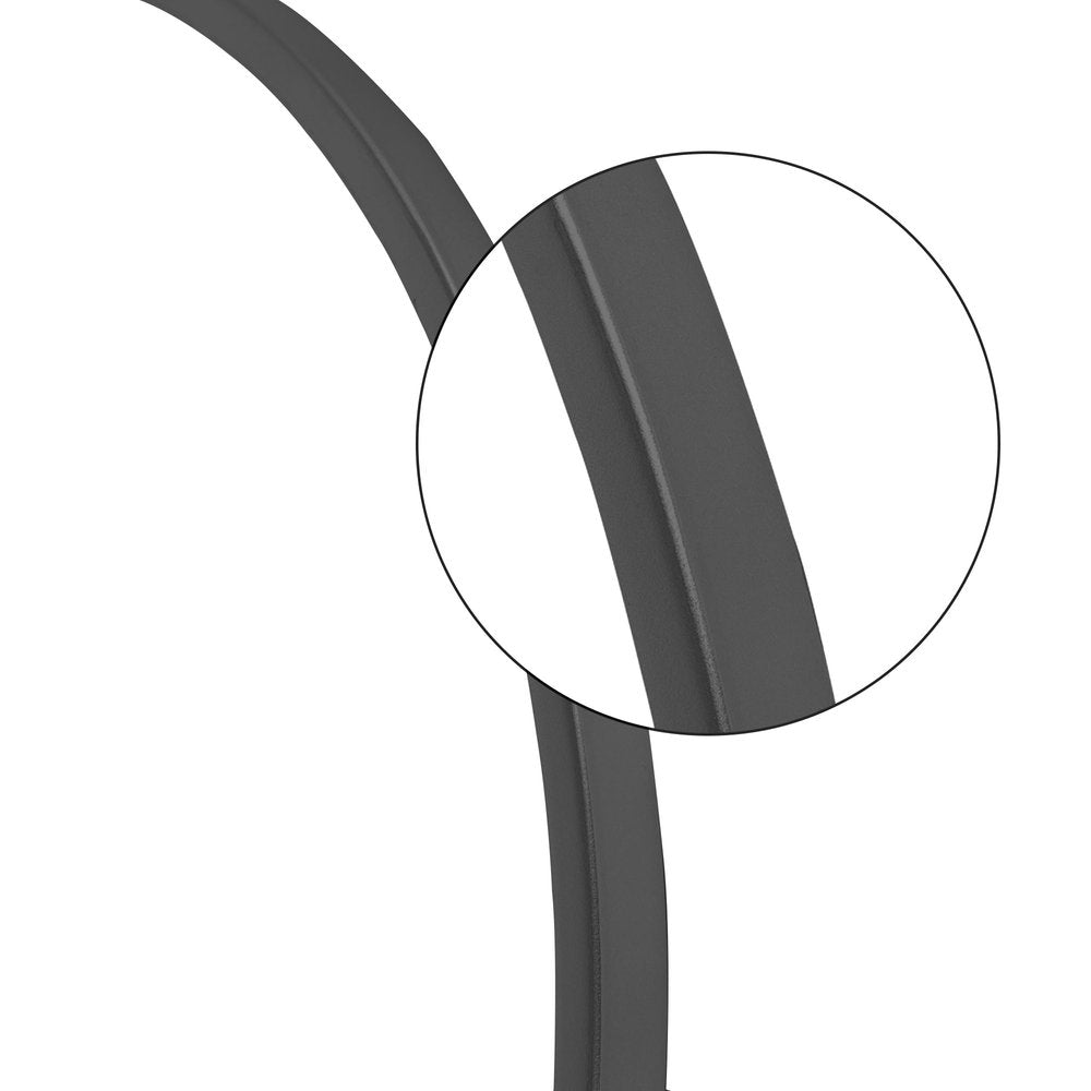 36" Black Metal Arch Tilting Framed Accent Mirror