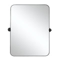 36" Black Metal Tilting Framed Accent Mirror