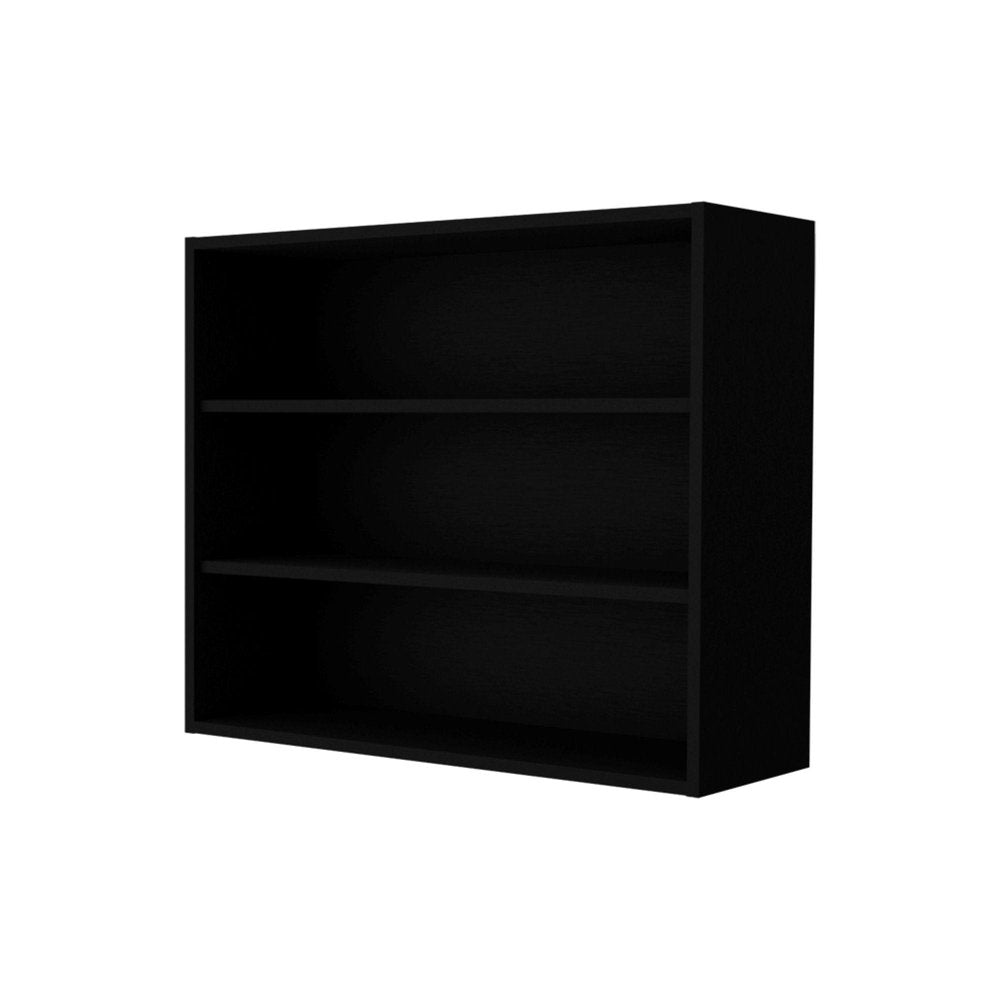 36" Black Wood Wall Mounted Floating Shelf
