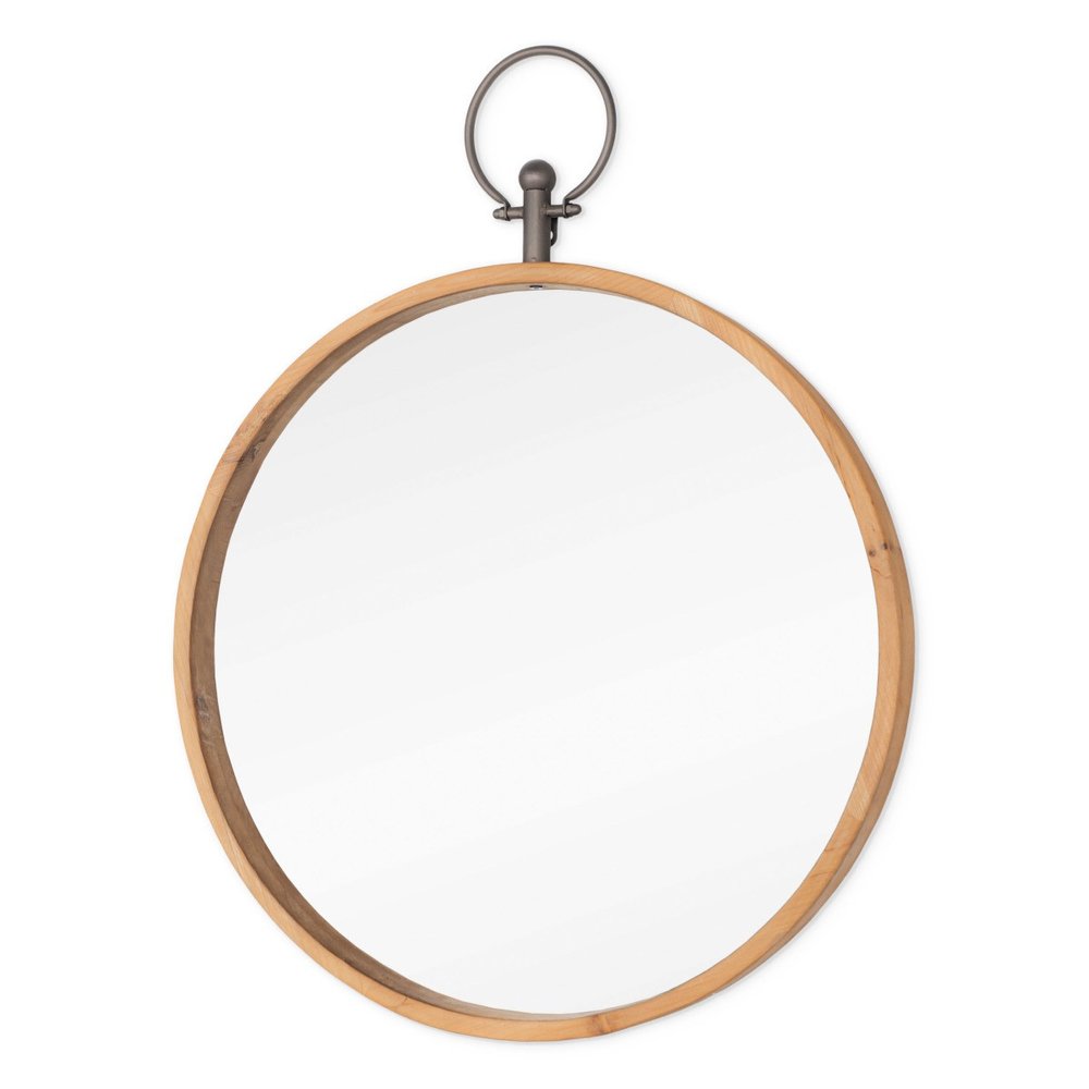 30" Bronze Round Metal Framed Accent Mirror