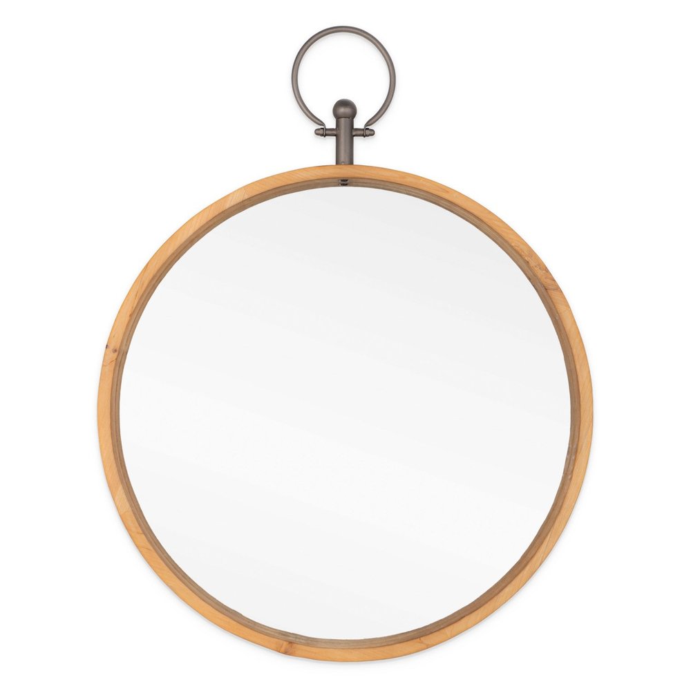 30" Bronze Round Metal Framed Accent Mirror