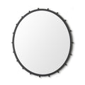 44" Black Metal Round Beaded Framed Accent Mirror