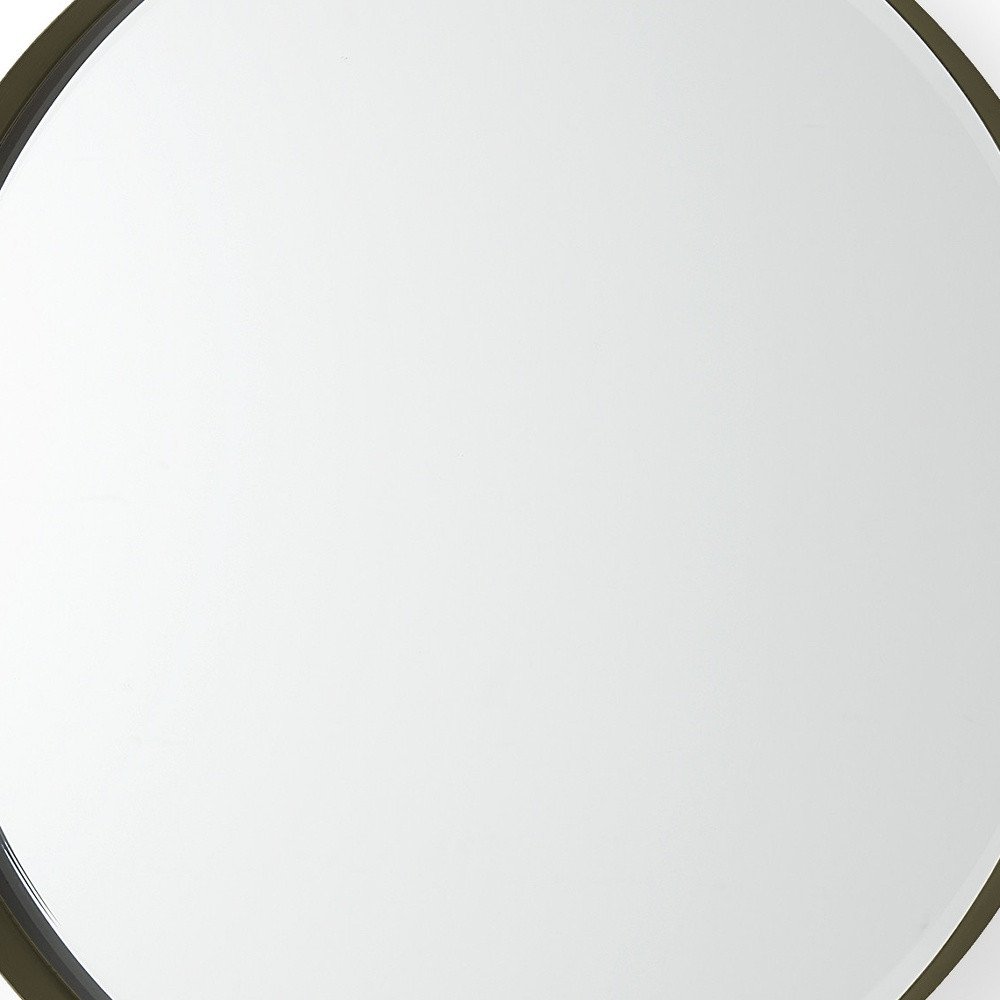 24" Gold Metal Round Framed Accent Mirror