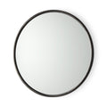 36" Black Metal Round Framed Accent Mirror