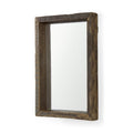18" Brown Solid Wood Framed Accent Mirror