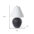 28" Black Novelty Bedside Lamp With Drum Shade