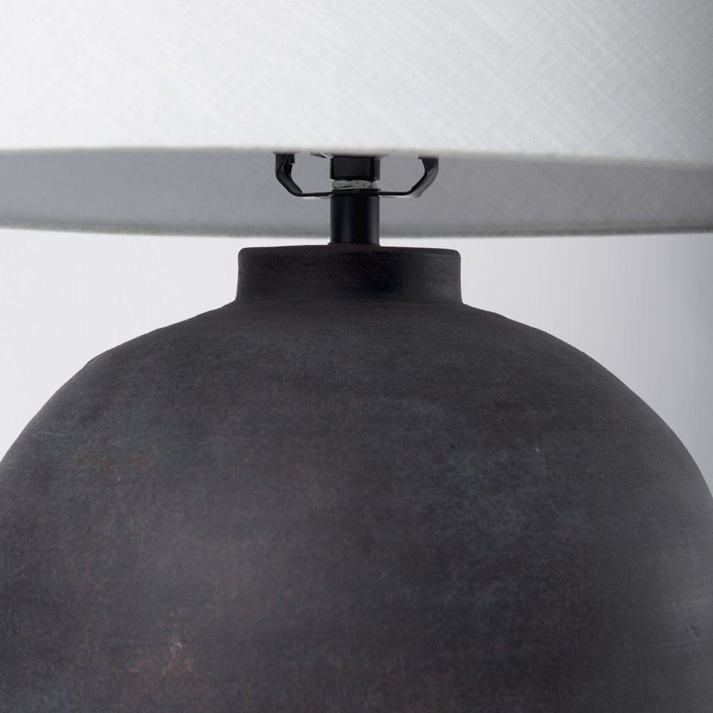 28" Black Novelty Bedside Lamp With Drum Shade