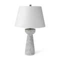 27" Gray Round Bedside Lamp With Empire Shade