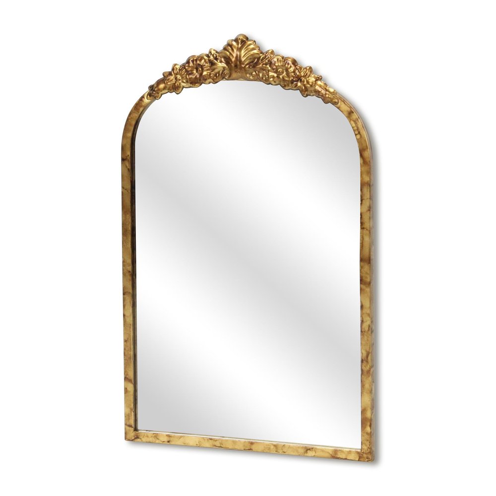 16" Gold Metal Arch Accent Mirror