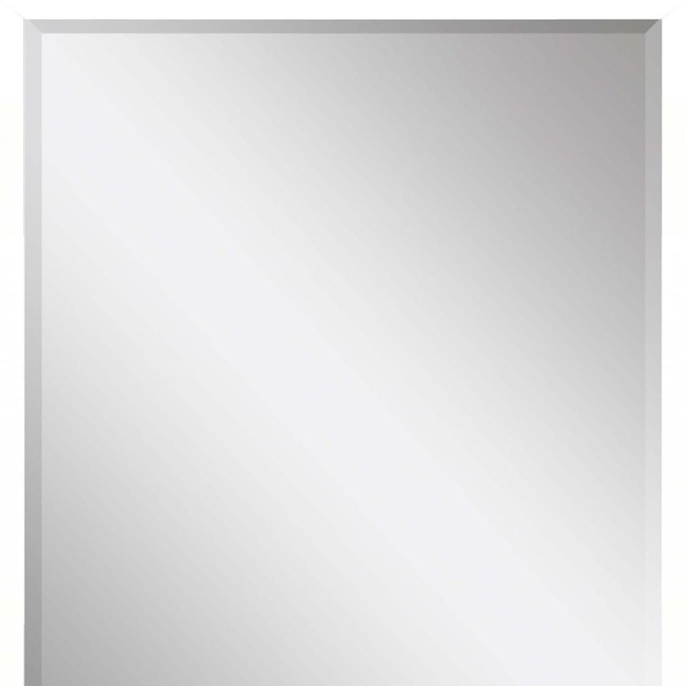 38" White Solid Wood Framed Accent Mirror