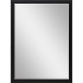 38" Black Solid Wood Framed Accent Mirror