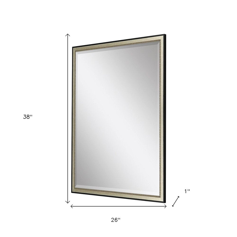 38" Silver Solid Wood Framed Accent Mirror