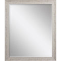 34" White Distressed Wood Framed Accent Mirror