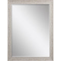 40" White Distressed Wood Framed Accent Mirror