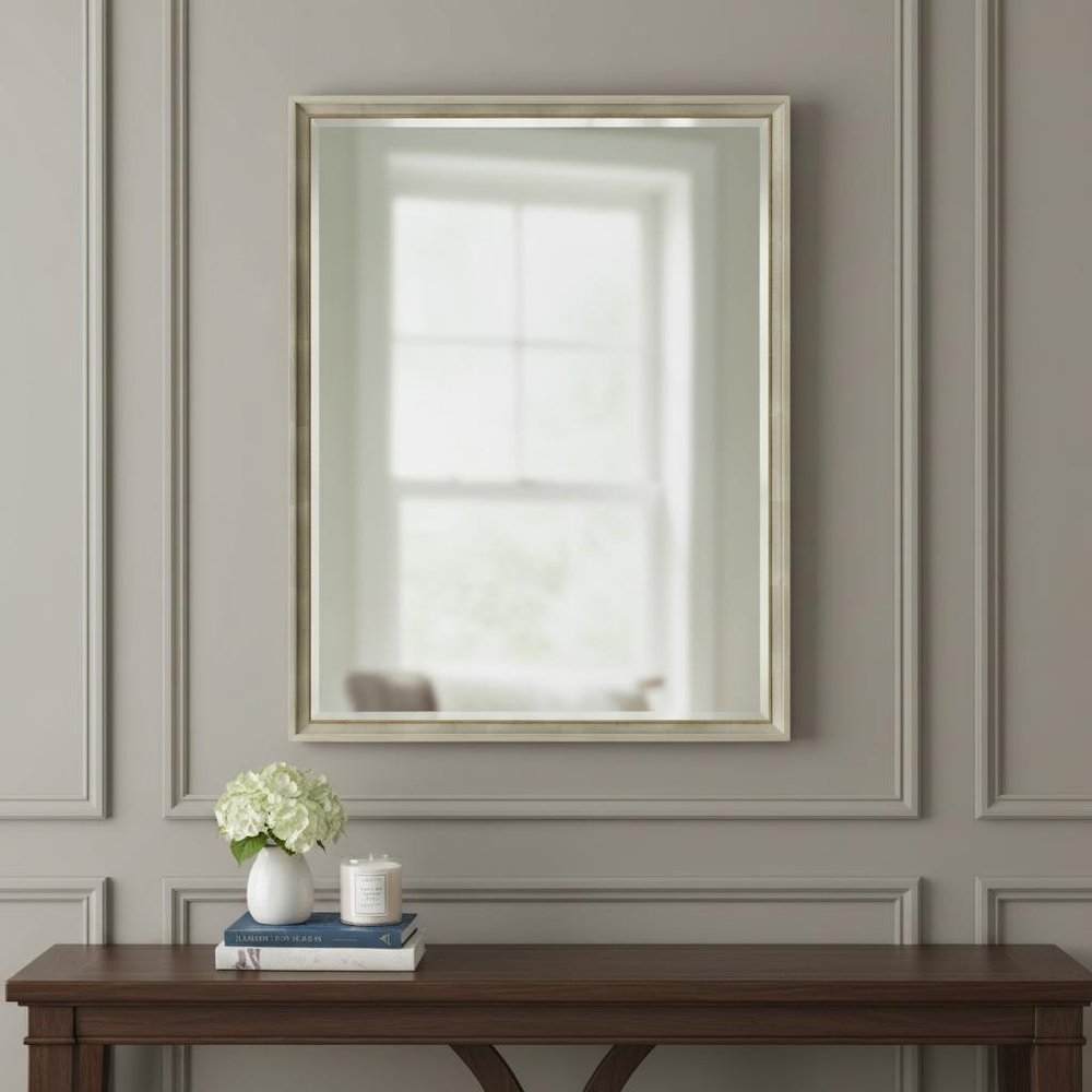 50" Silver Wood Accent Mirror