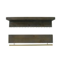 Set Of Two Brown Wood Wall Mounted Accent Shelves With Hooks