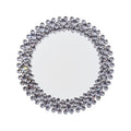20" Silver Round Faux Crystal Bling Framed Accent Mirror