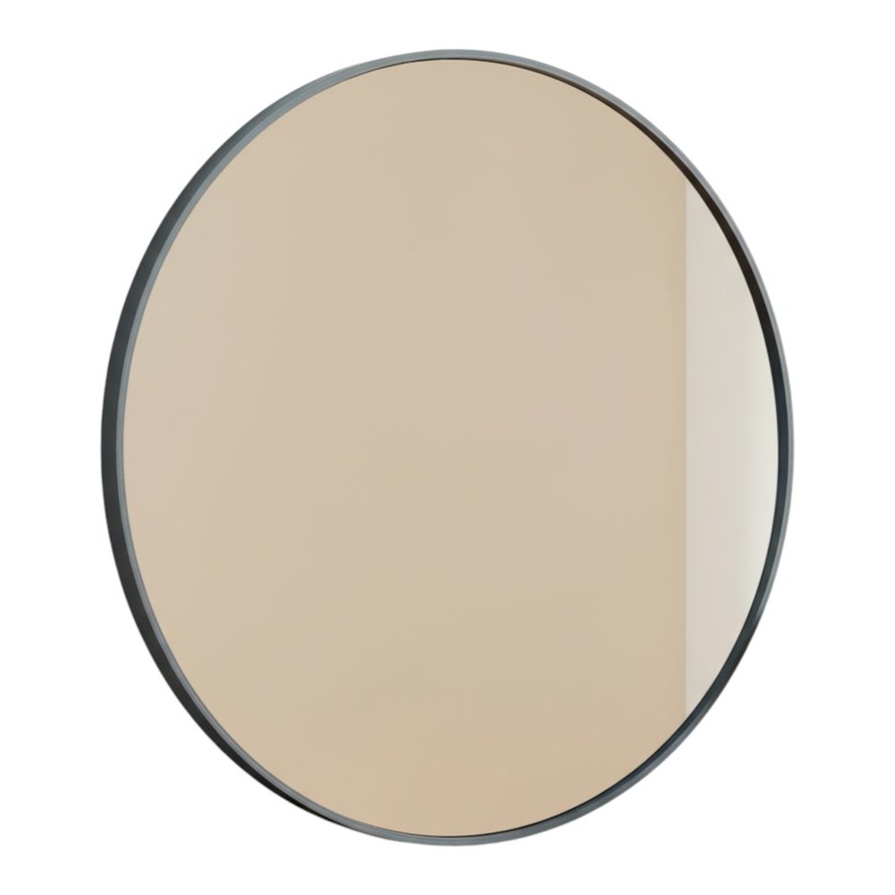 24" Black Metal Round Framed Bathroom Vanity Mirror