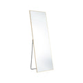 63" Gold Metal Freestanding and Wall Mount Framed Full Length Mirror