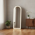 63" Clear Arch Lighted Freestanding and Wall Mount Frameless Full Length Mirror
