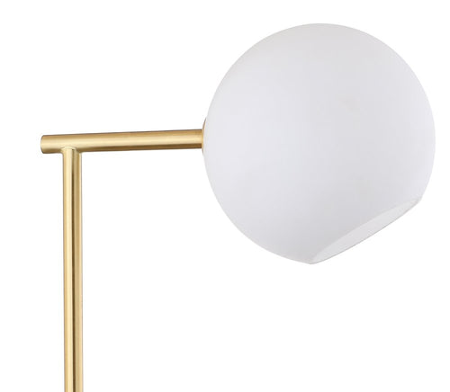 21" White Round Globe Lamp With Globe Shade
