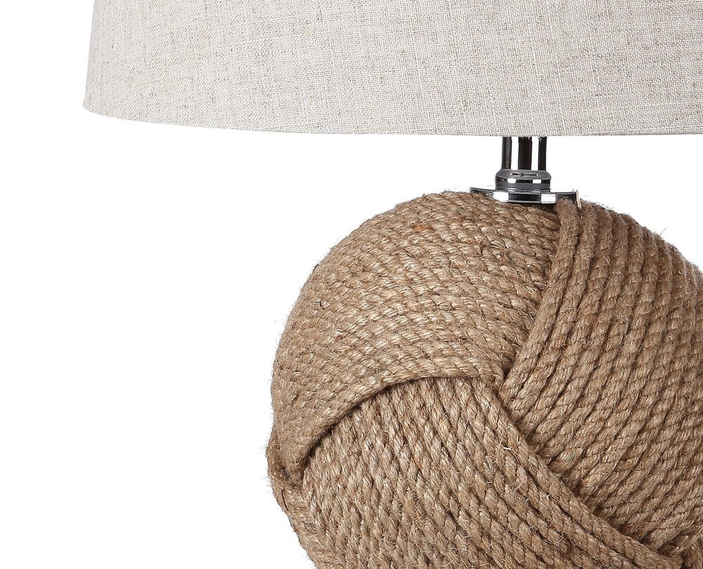 24" Brown Globe Table Lamp With Drum Shade