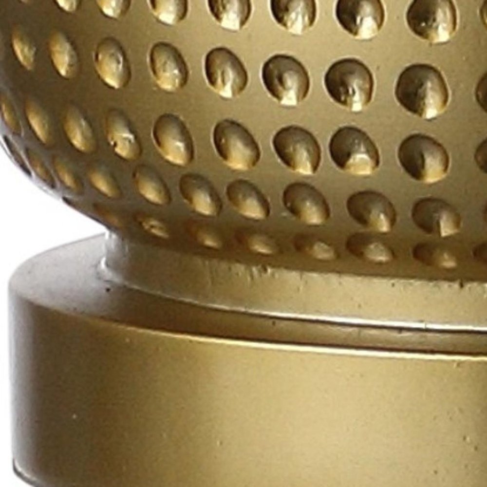 30" Gold Round Table Lamp With Drum Shade