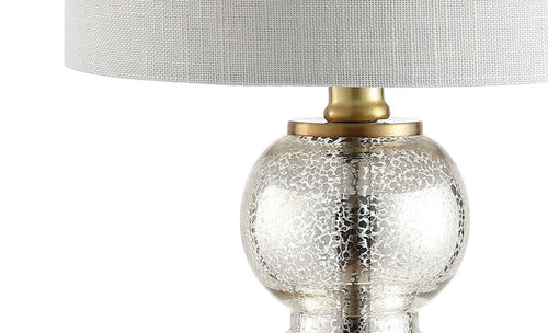 21" Gold Globe Table Lamp With Drum Shade