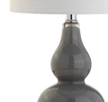 21" Silver Gourd Table Lamp With Drum Shade