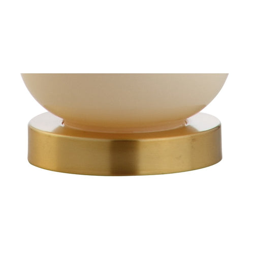 21" Gold Gourd Desk Lamp With Drum Shade