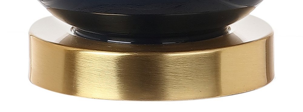 21" Gold Gourd Desk Lamp With Drum Shade