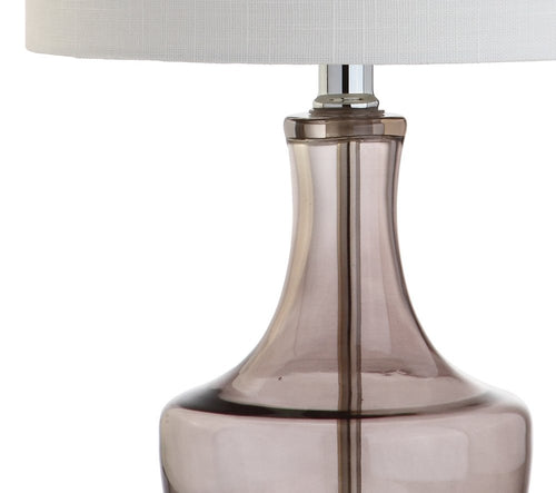 20" Silver Table Lamp With Drum Shade