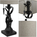 21" Black Antlers Table Lamp With Drum Shade