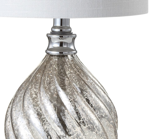 21" Silver Novelty Table Lamp With Globe Shade