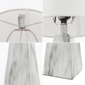 Set of Two 21" White Geometric Table Lamps With Empire Shades