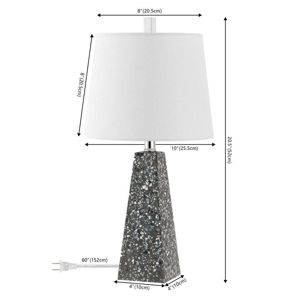 Set of Two 21" Gray Geometric Table Lamps With Empire Shades