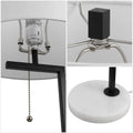 25" White Novelty Table Lamp With Drum Shade