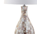 27" Ivory And Beige Novelty Table Lamp With Drum Shade