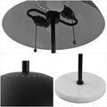 21" White Round Table Lamp With Globe Shade