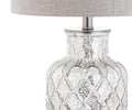 Set of Two 25" Silver Table Lamps With Drum Shades